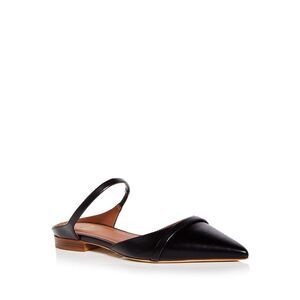 MALONE SOULIERS Womens Black Uma Pointed Toe Slip On Leather Flats Shoes 39.5